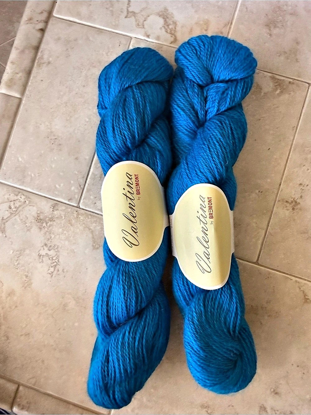 Valentina by Bremont Alpaca Wool Yarn, Blue, 2 Hanks, NWT